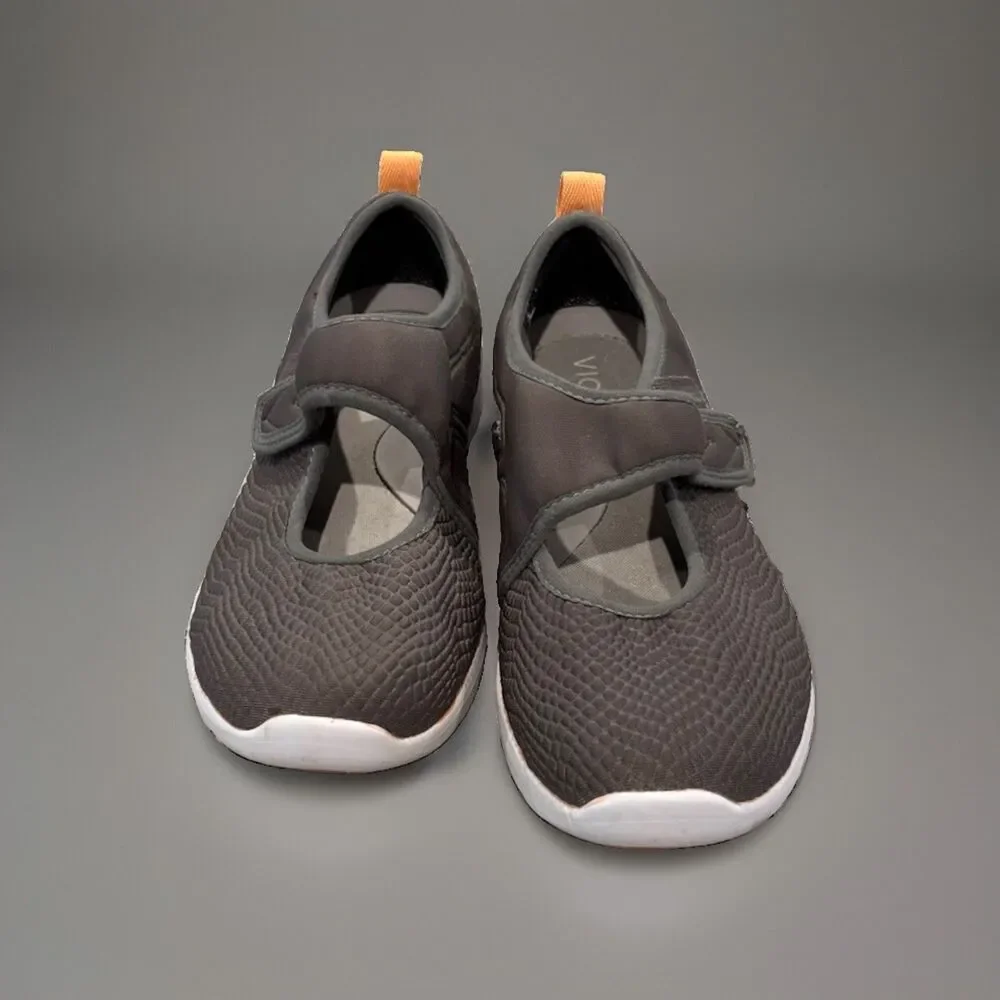 Vionic Sonnet Gray Mary Jane Comfort Sneakers Size 8W Walking Shoes Hook & Loop
